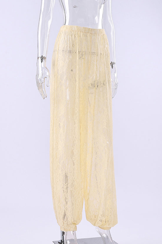 Elegant Lace Casual Pants