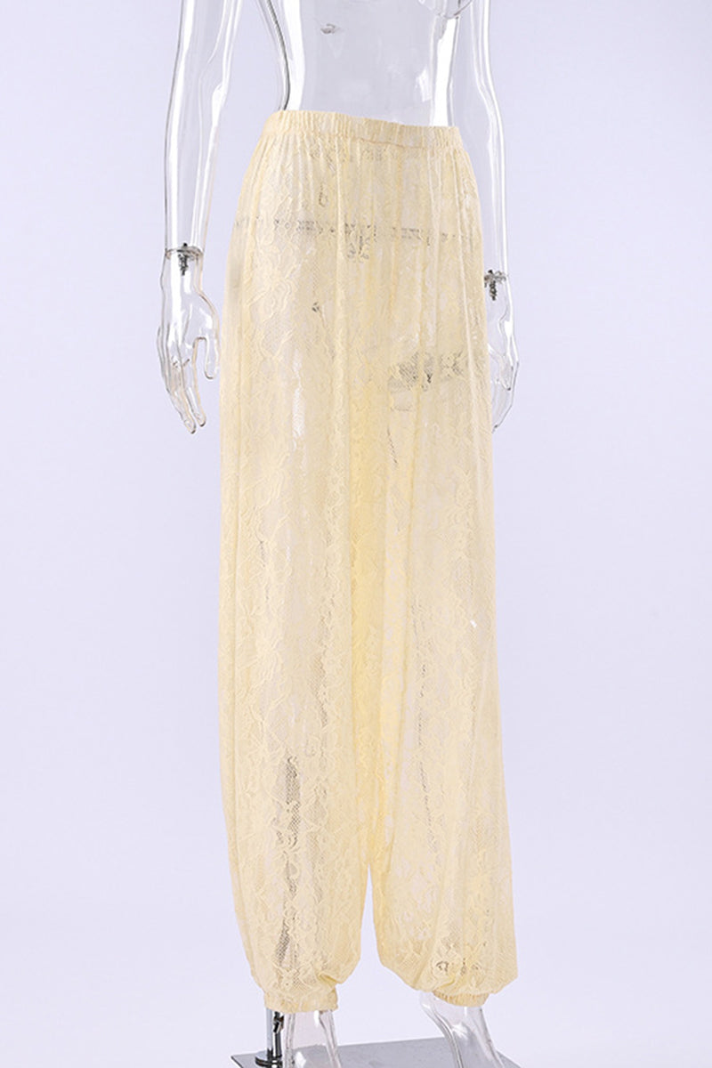 Elegant Lace Casual Pants