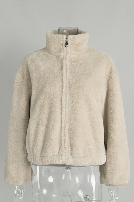 Chic Mock Neck Zip-Up Jacket