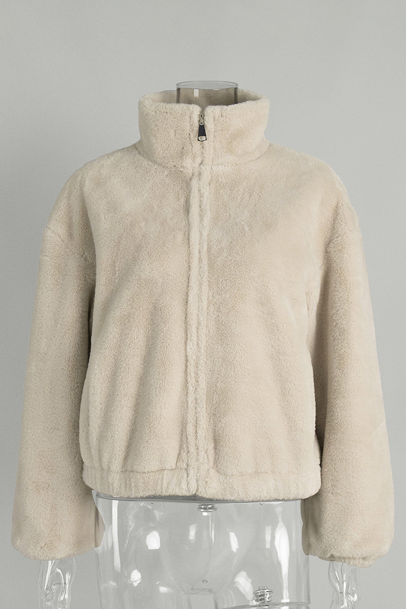 Chic Mock Neck Zip-Up Jacket