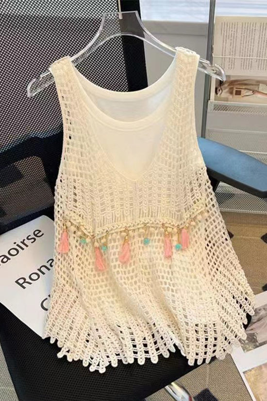 Sleeveless Crochet Tank Top