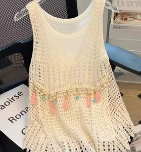 Sleeveless Crochet Tank Top