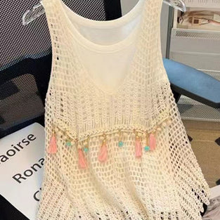Sleeveless Crochet Tank Top