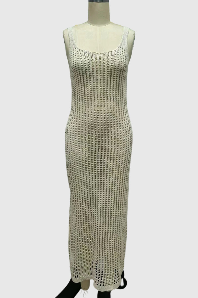 Sleeveless Casual Crochet Dress