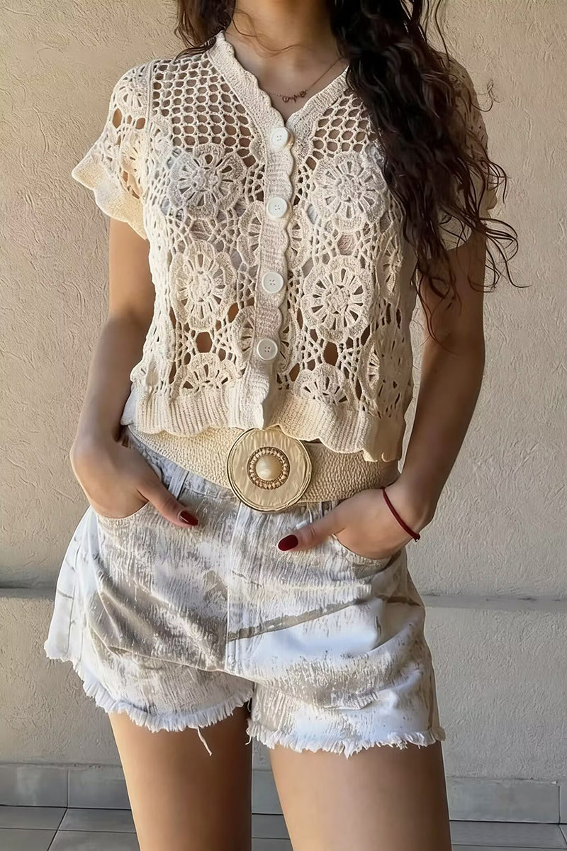 Crochet Button-Up Top
