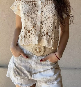 Crochet Button-Up Top