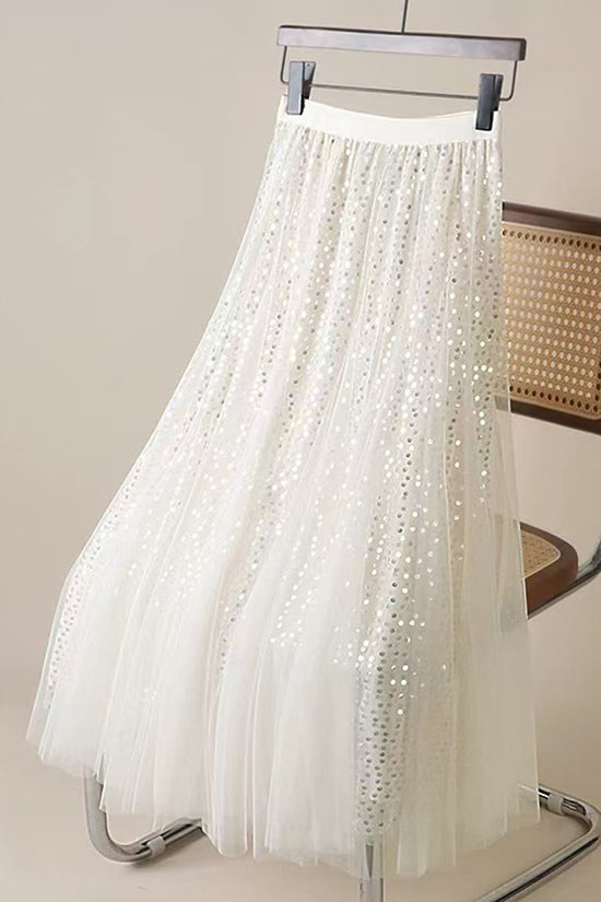 Sequined Elegant Midi Skirt
