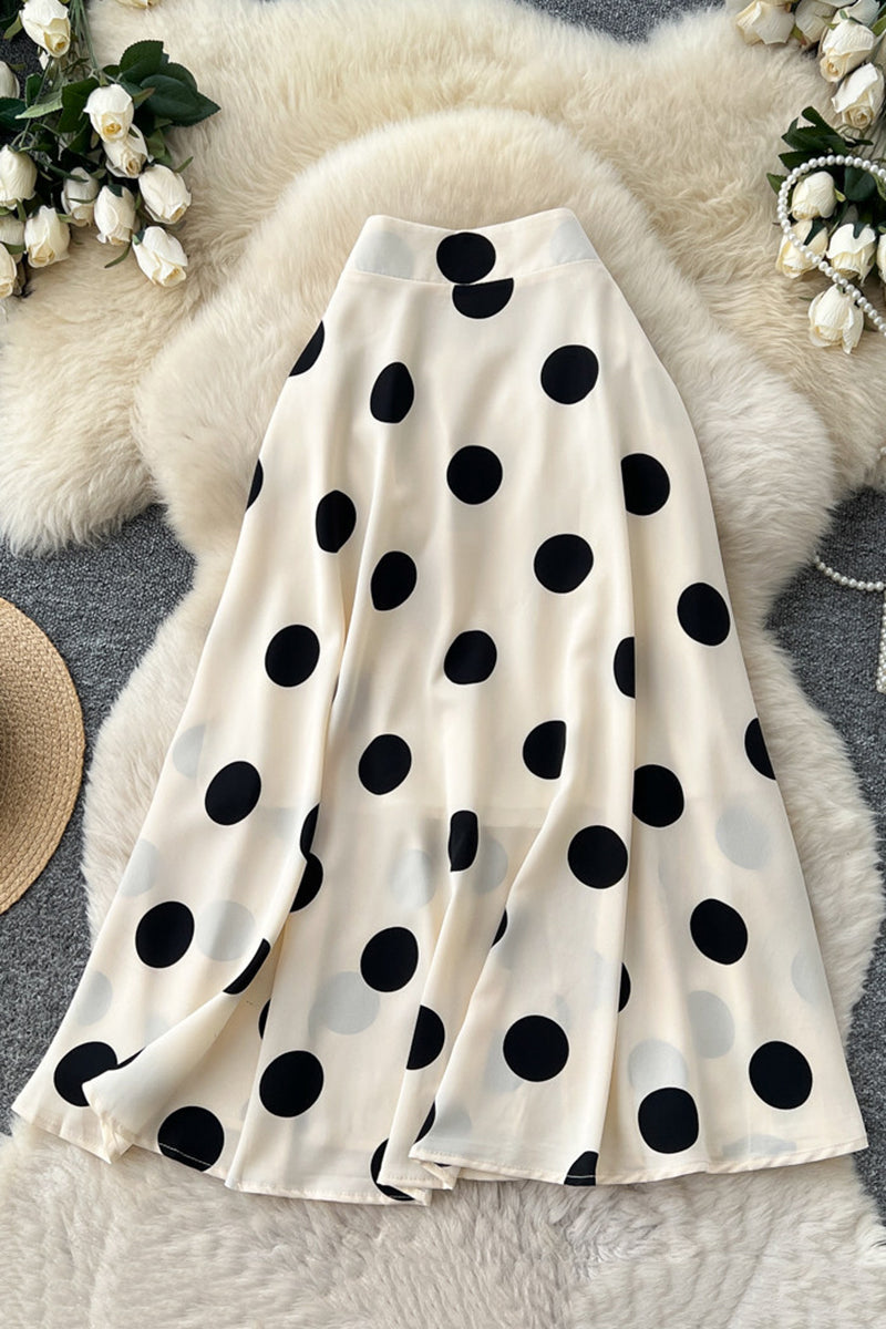 Polka Dot Midi Skirt