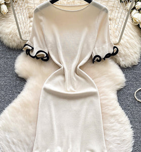 Elegant Ruffle Trim Casual Dress