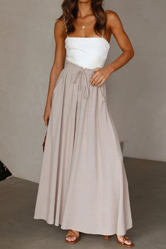 High-Waist Wide-Leg Casual Pants