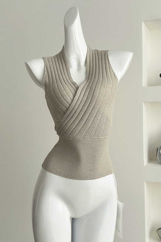 Chic V-Neck Ribbed Tank Top