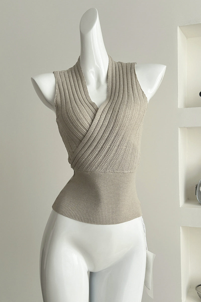 Chic V-Neck Ribbed Tank Top