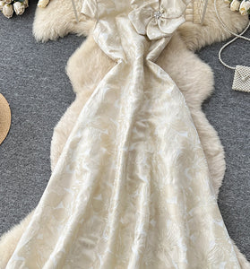 Floral Bow Casual Maxi Dress