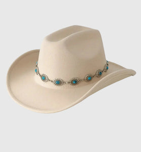 Western-Inspired Gemstone-Embellished Hat