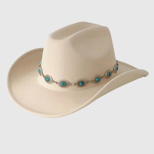 Western-Inspired Gemstone-Embellished Hat