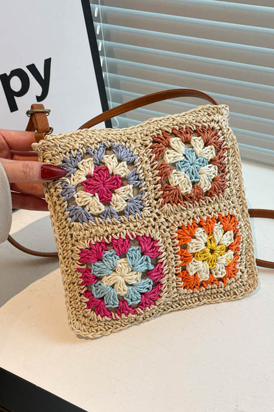Crochet Square Pattern Shoulder Bag