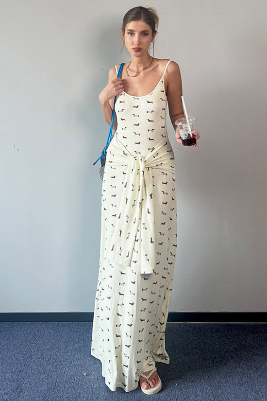 Printed Spaghetti Strap Maxi Dress