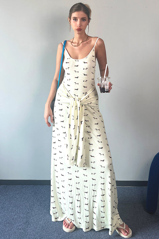 Printed Spaghetti Strap Maxi Dress