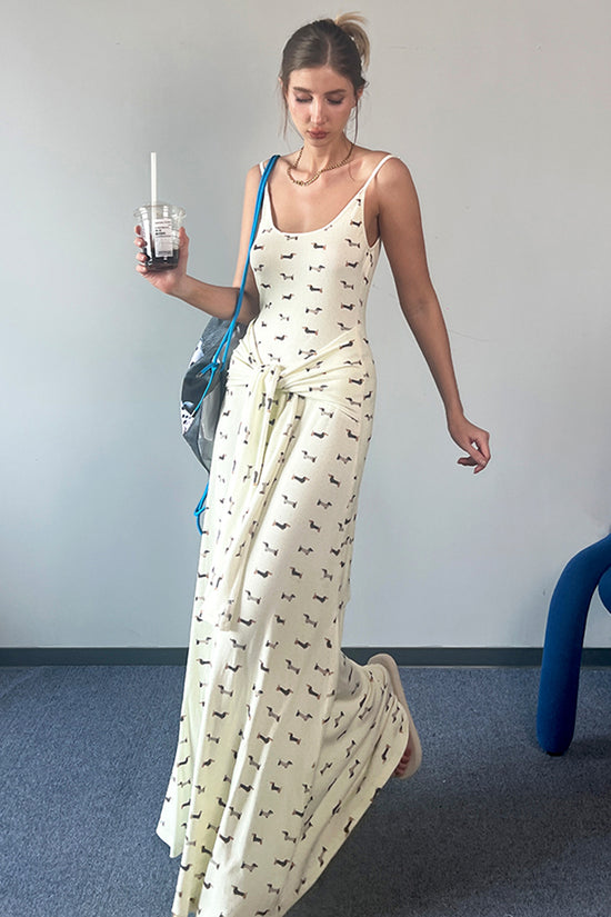 Printed Spaghetti Strap Maxi Dress