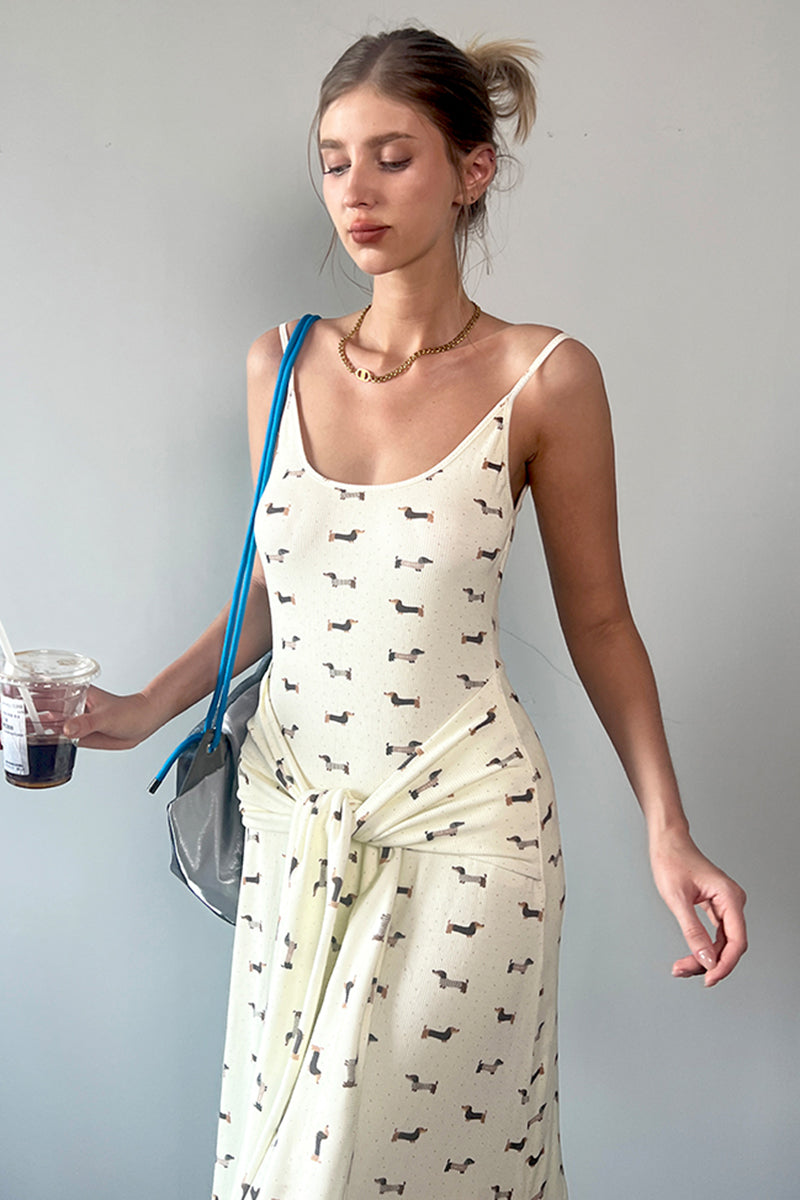 Printed Spaghetti Strap Maxi Dress