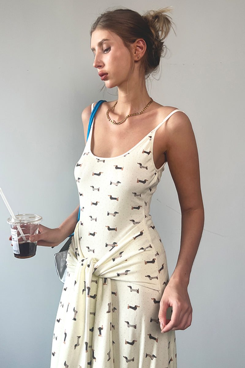 Printed Spaghetti Strap Maxi Dress