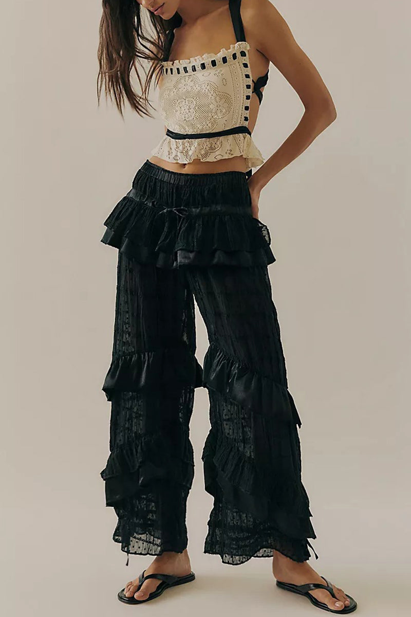 Ruffled Layered Casual Pants