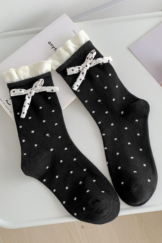Polka Dot Bow Socks