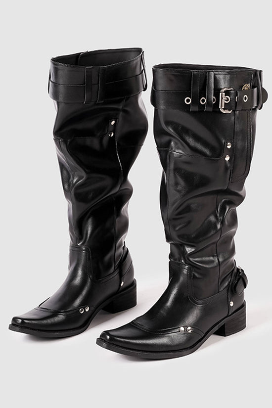 Chic Belted Knee-High Boots