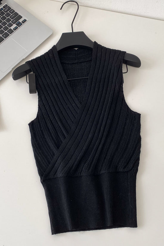 Chic V-Neck Ribbed Tank Top