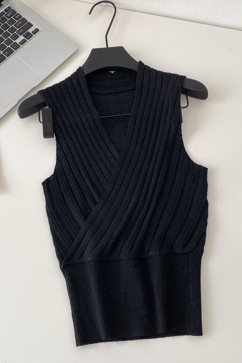 Chic V-Neck Ribbed Tank Top
