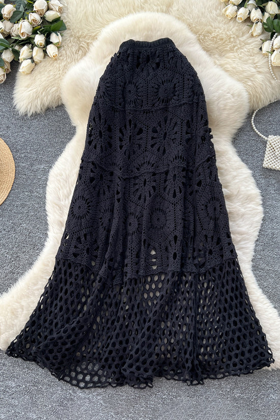 Crochet Patterned Midi Skirt