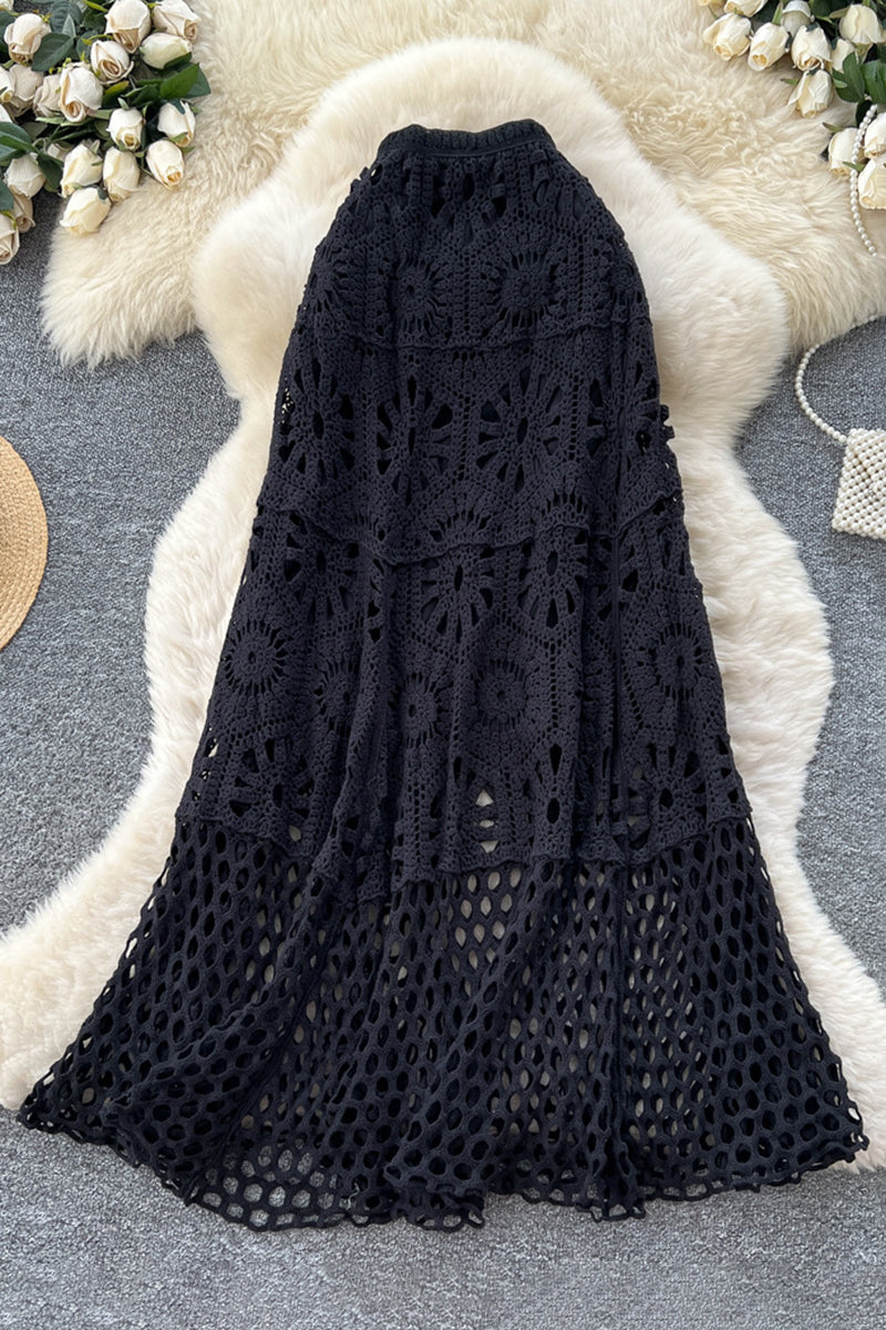 Crochet Patterned Midi Skirt