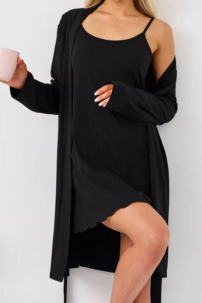 Cozy Sleeveless Loungewear Set with Cardigan