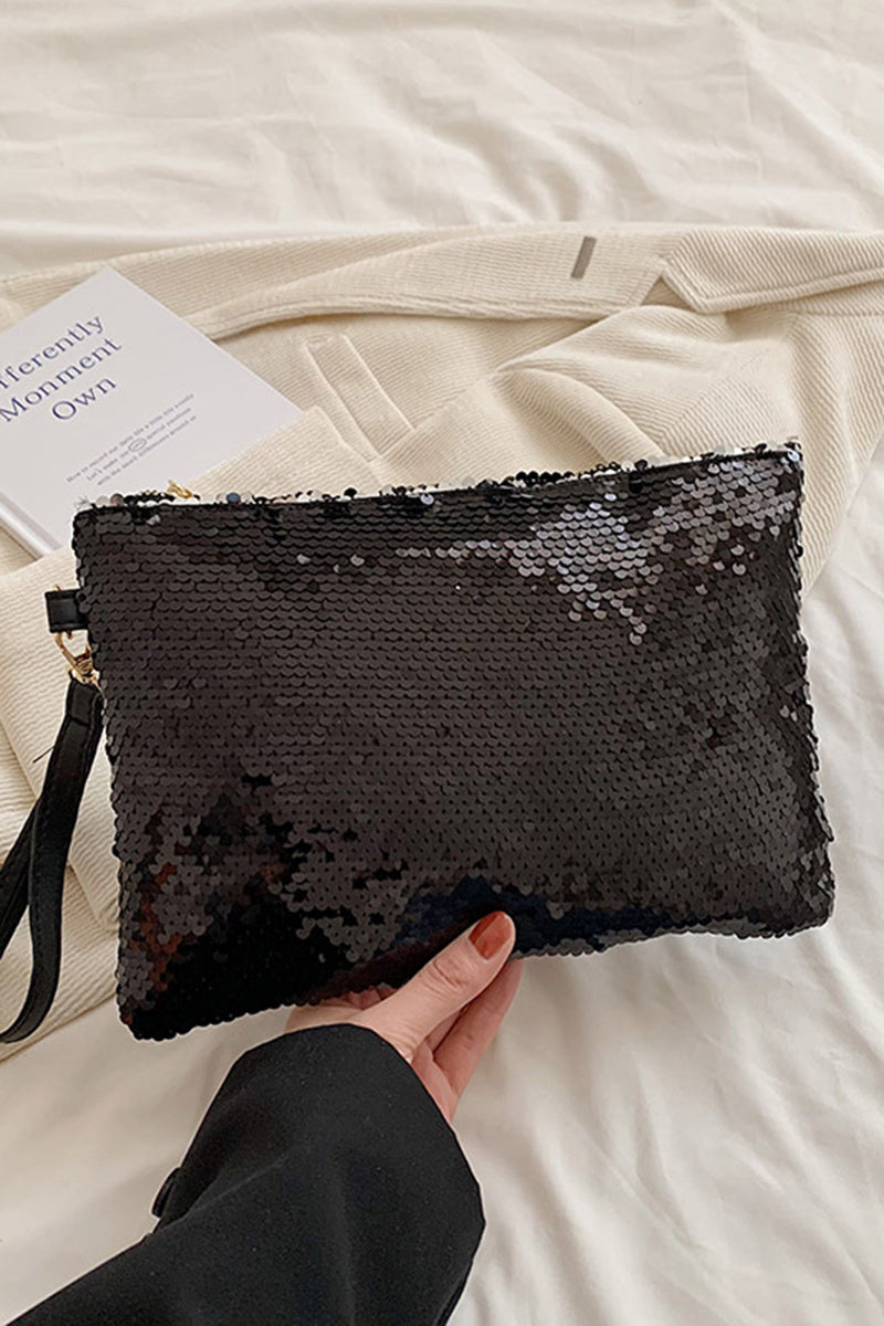 Sequin Clutch with Wrist Strap
