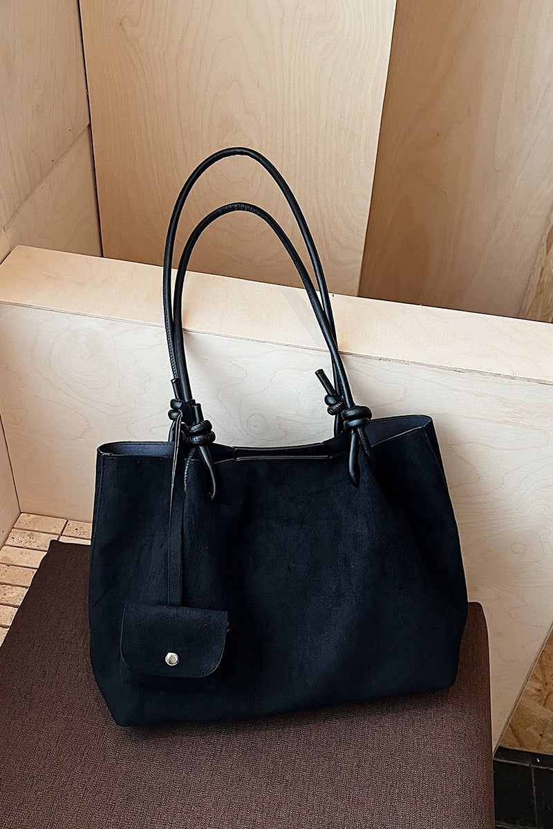 Elegant Tote with Stylish Handle Knots