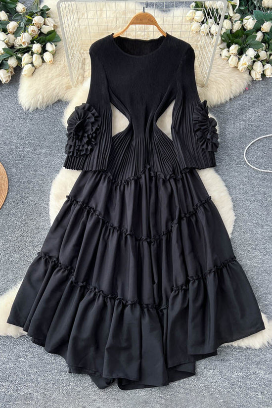 Ruffle Sleeve Tiered Casual Dress