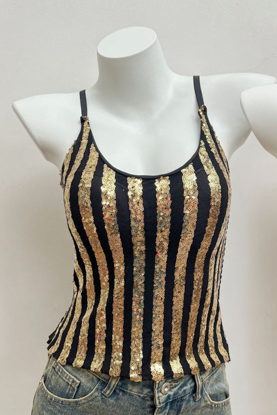 Striped Sequin Tank Top