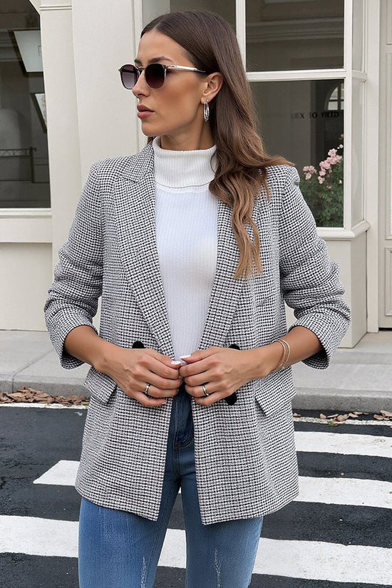 Classic Check Double-Breasted Blazer