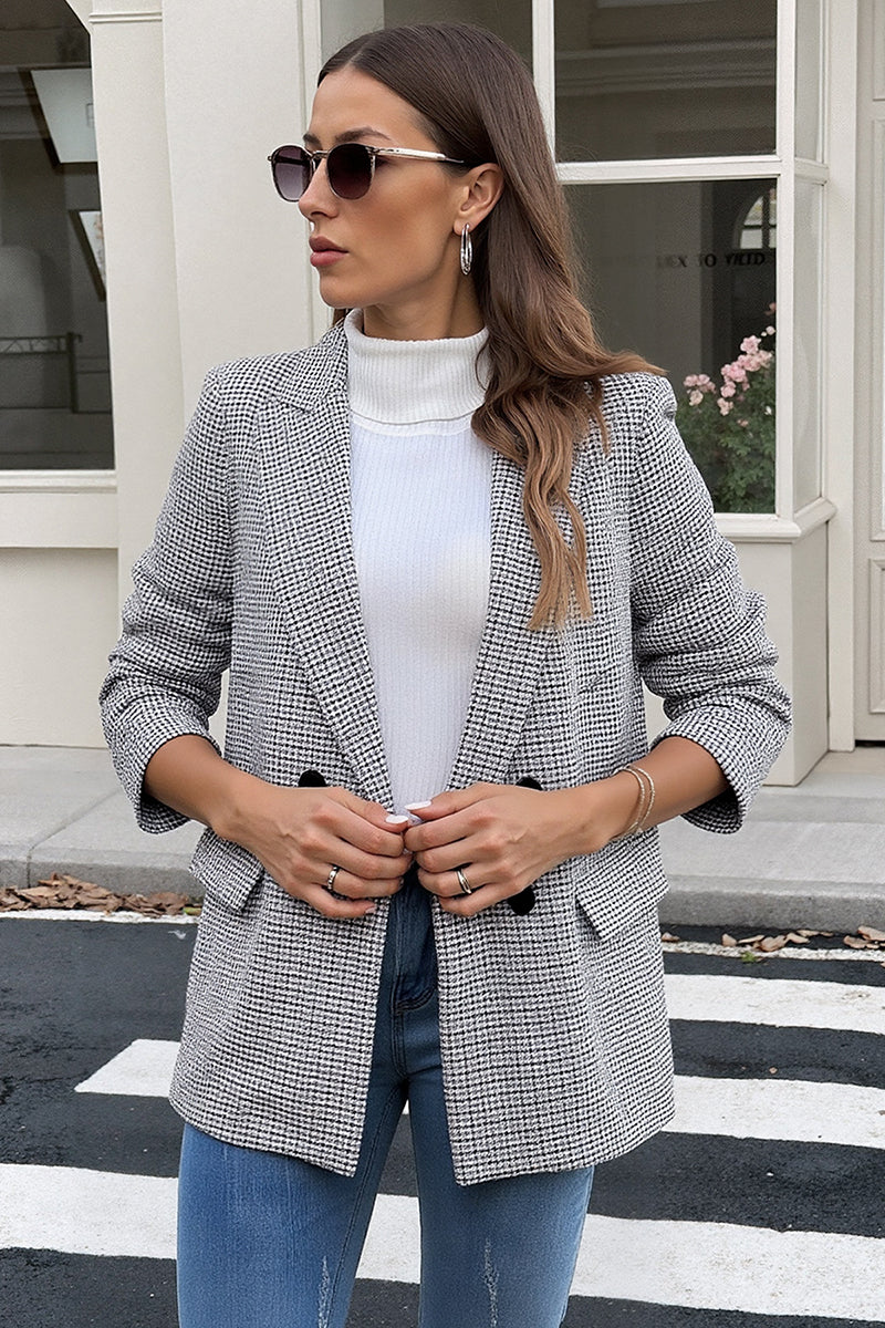 Classic Check Double-Breasted Blazer