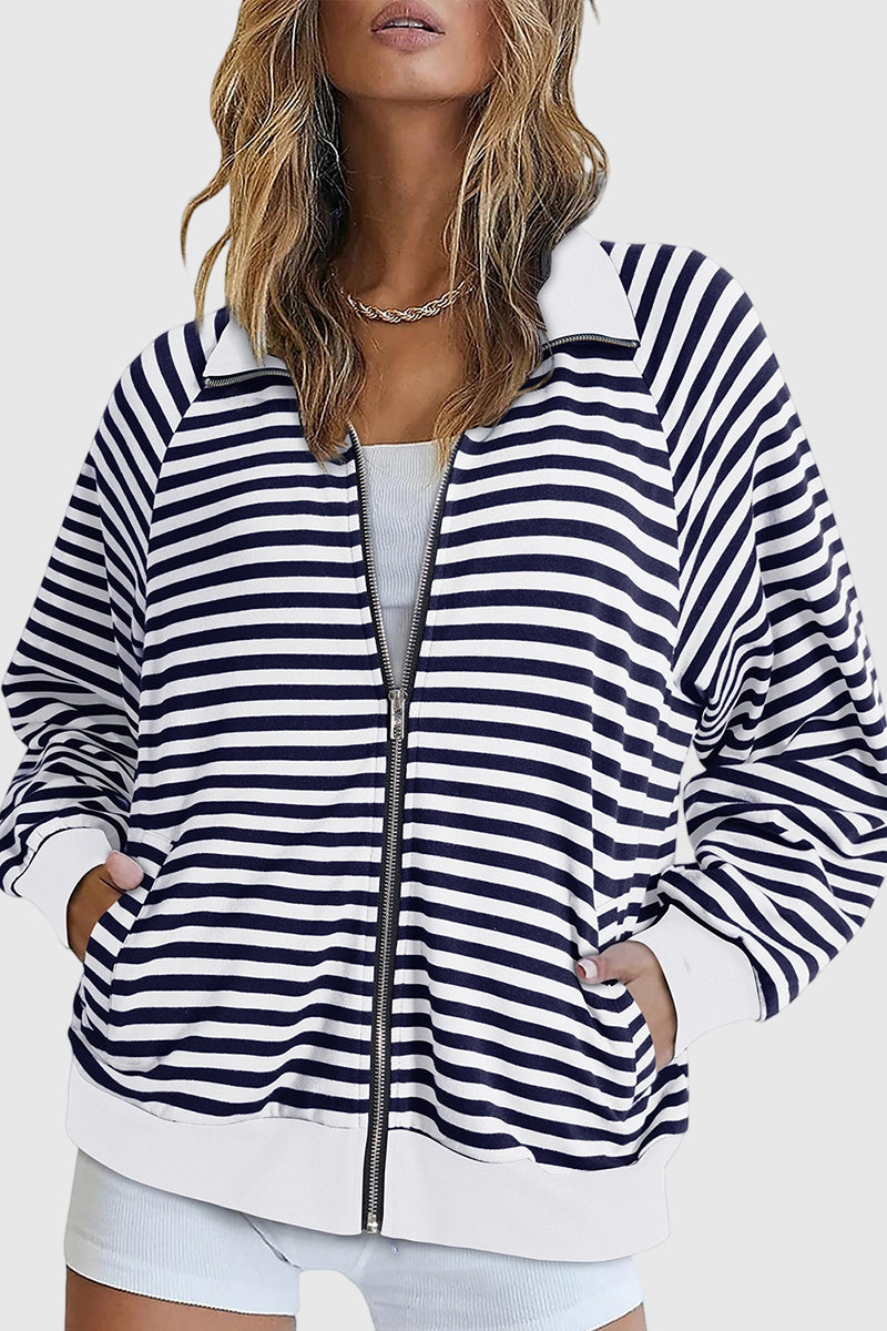 Striped Zip-Up Jacket