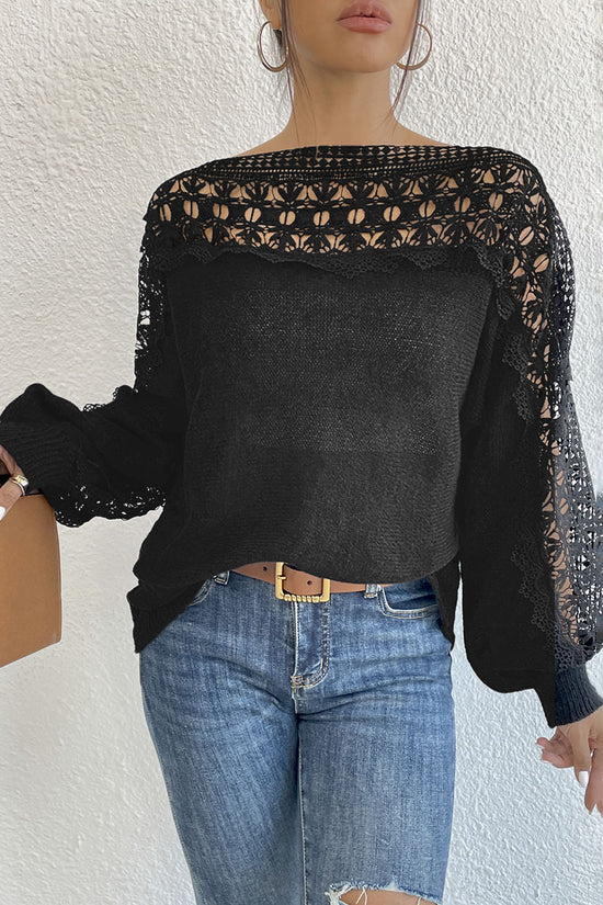 Lace Detail Long Sleeve Sweater
