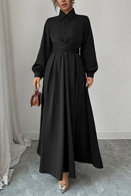 Elegant Long Sleeve Maxi Casual Dress