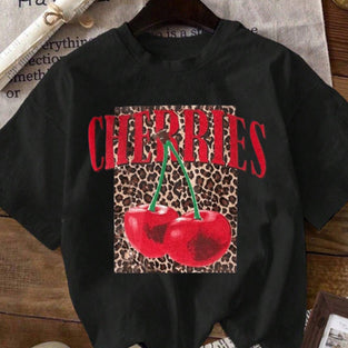 Cherry Leopard Graphic T-Shirt