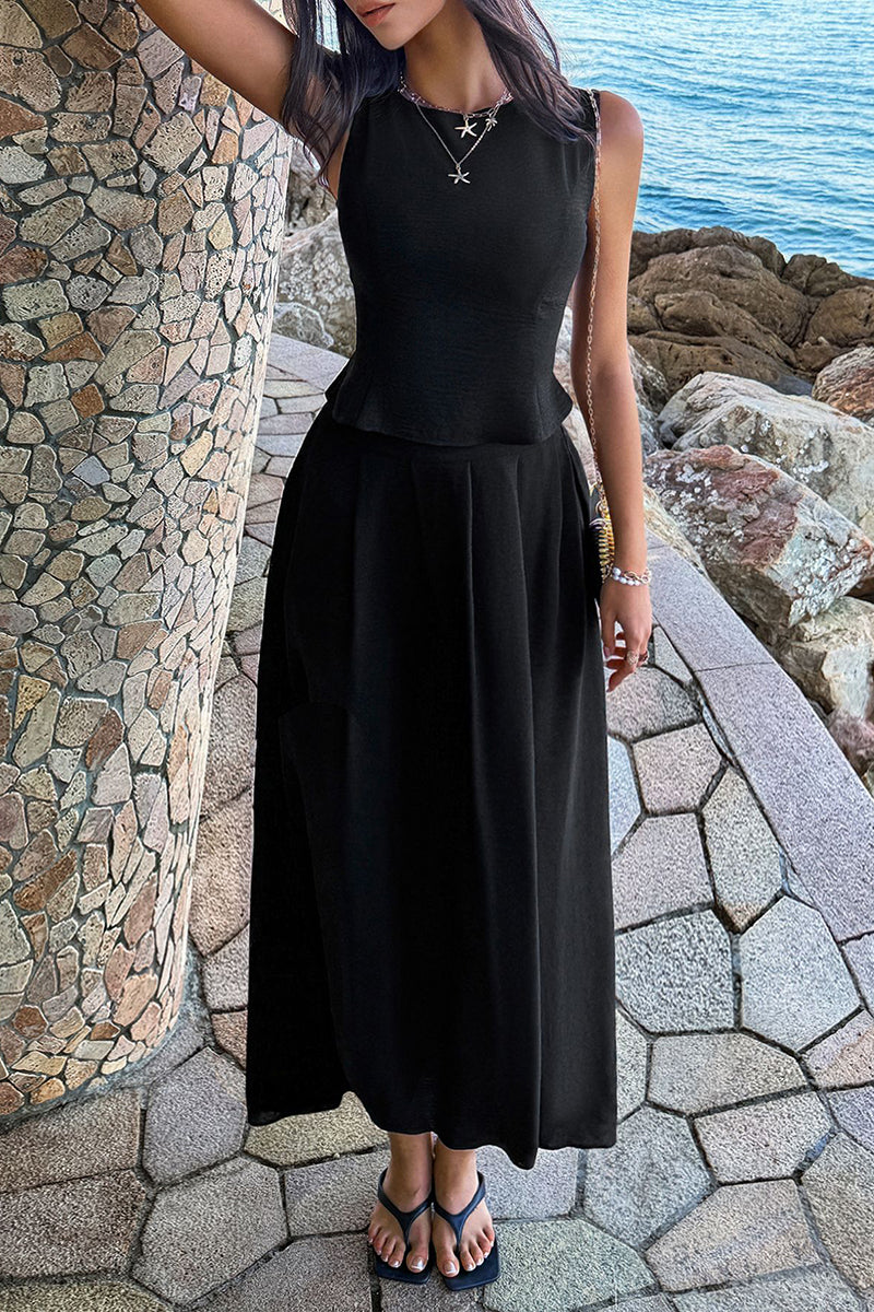Two-Piece Sleeveless Skirt Set