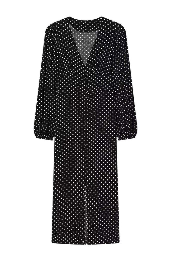 Polka Dot Long Sleeve Casual Dress