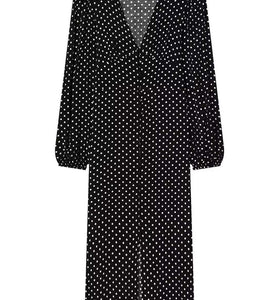 Polka Dot Long Sleeve Casual Dress