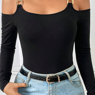 Off-Shoulder Long Sleeve Top