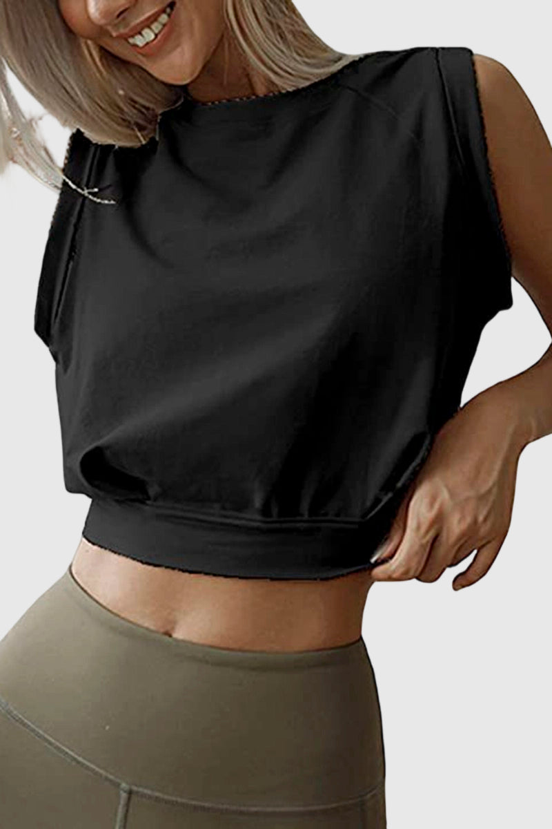 Sleeveless Graphic Crop Top