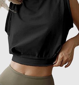 Sleeveless Graphic Crop Top