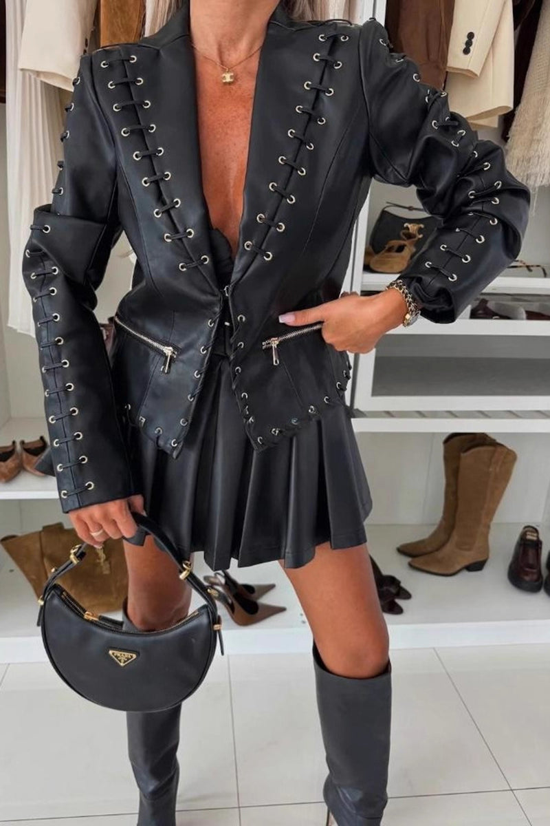 Eyelet Detail Statement Blazer